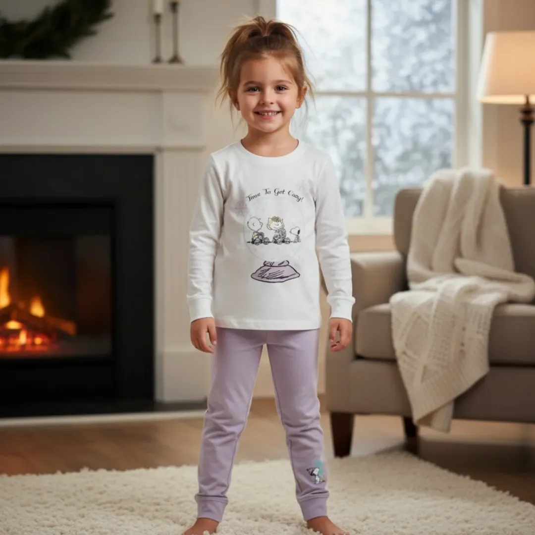 ست آستین بلند و شلوار دخترانه برند دیزنی طرح Peanuts Snoopy کد ۳۹۲۱۵۴