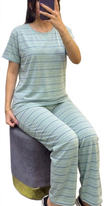 ست تیشرت شلوار نخی قواره دار برند h&m