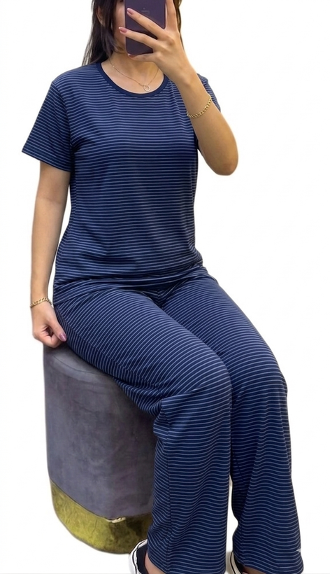 ست تیشرت شلوار نخی قواره دار برند h&m