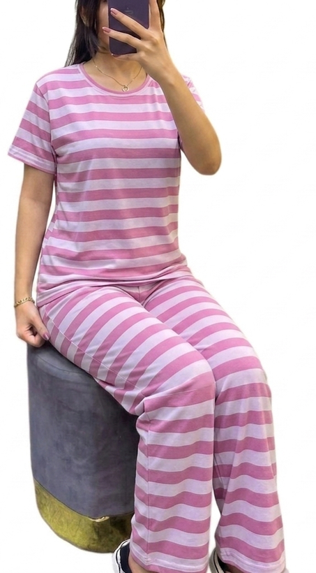 ست تیشرت شلوار نخی قواره دار برند h&m