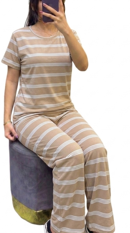 ست تیشرت شلوار نخی قواره دار برند h&m