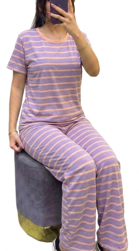 ست تیشرت شلوار نخی قواره دار برند h&m