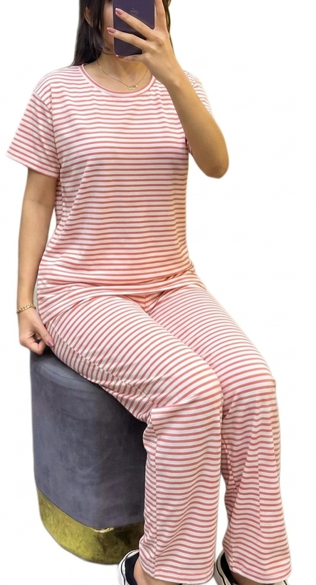 ست تیشرت شلوار نخی قواره دار برند h&m