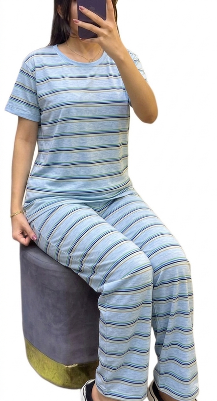 ست تیشرت شلوار نخی قواره دار برند h&m