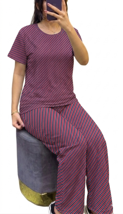 ست تیشرت شلوار نخی قواره دار برند h&m