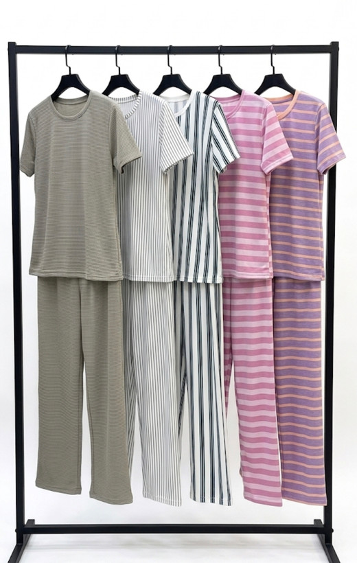 ست تیشرت شلوار نخی قواره دار برند h&m