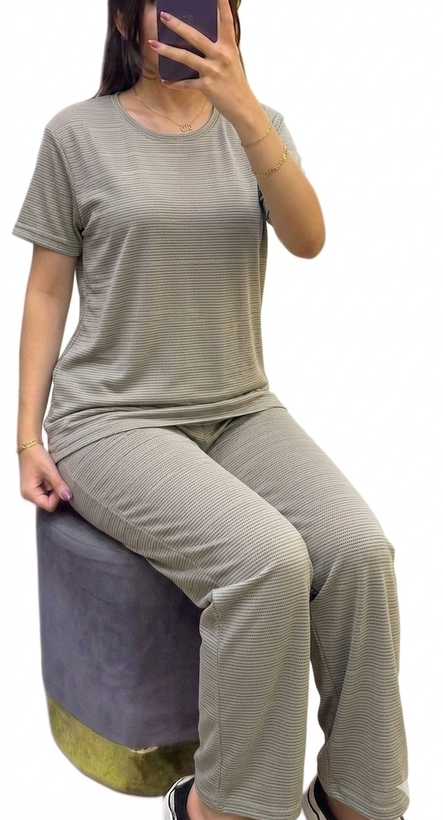 ست تیشرت شلوار نخی قواره دار برند h&m