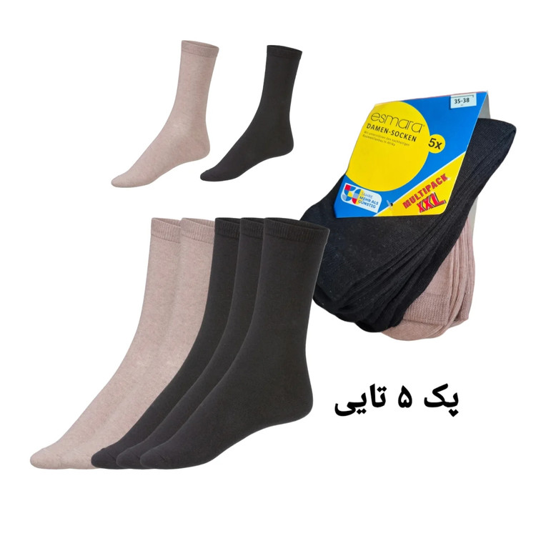 پک۵ عددی جوراب ساق بلند زنانه برند اسمارا کد ۴۴۴۴۲۵