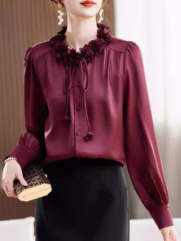 شومیز ساتن وارداتی برند SIMEIER کد ۲۵۰۶